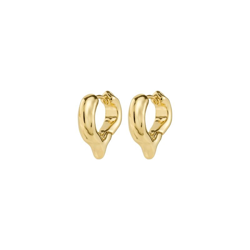 pilgrim iris gold heart hoop earring