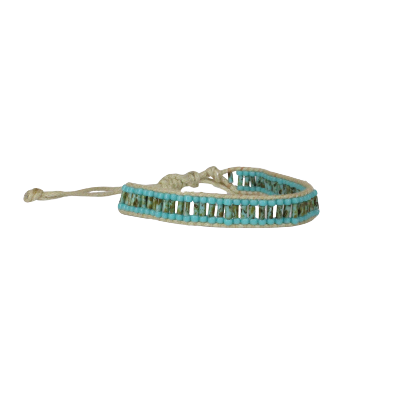 prima handwoven glass bead bracelet