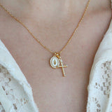 joy dravecky virgin maria gold charm pendant necklace