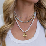 sahira amazonite gold beaded necklace