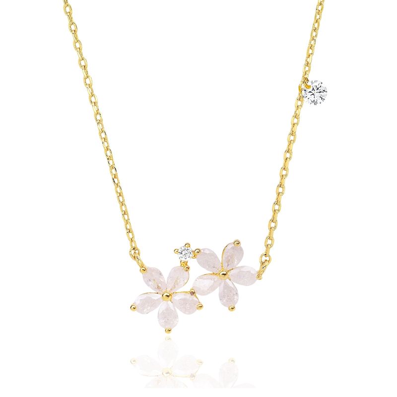tai gold flower duo necklace