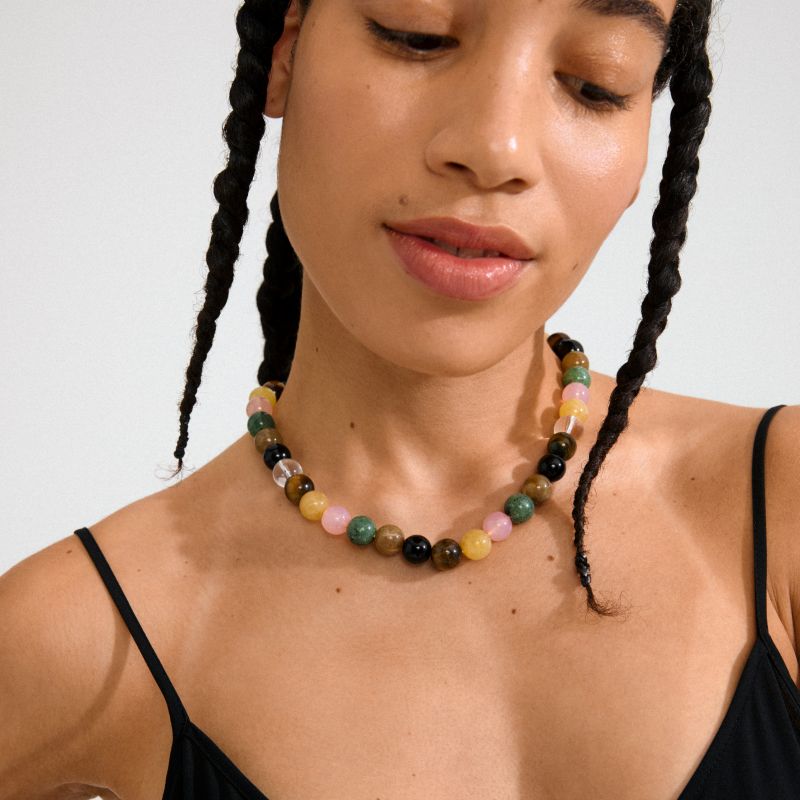 pilgrim ulphold silver multi stone necklace