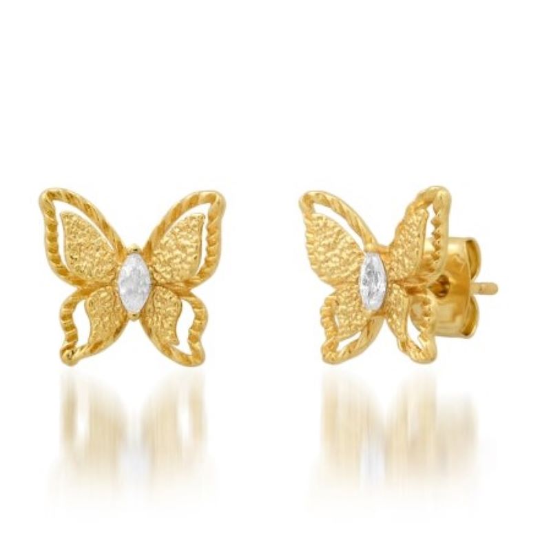 tai marquis butterfly gold cz stud