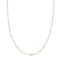 elizabeth stone baroque pearl gold station necklace