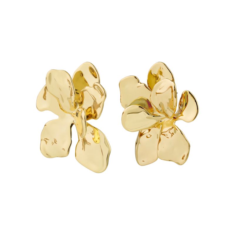 pilgrim halen flower gold earring