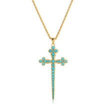 joy dravecky athena gold turquoise cross necklace