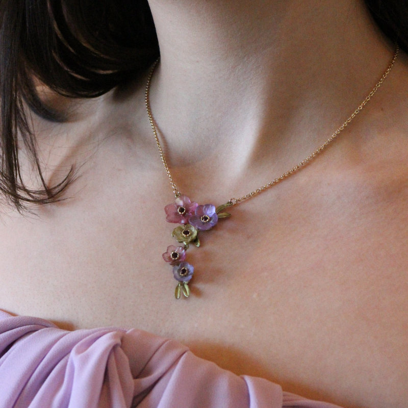 michael michaud french bouquet flowers necklace