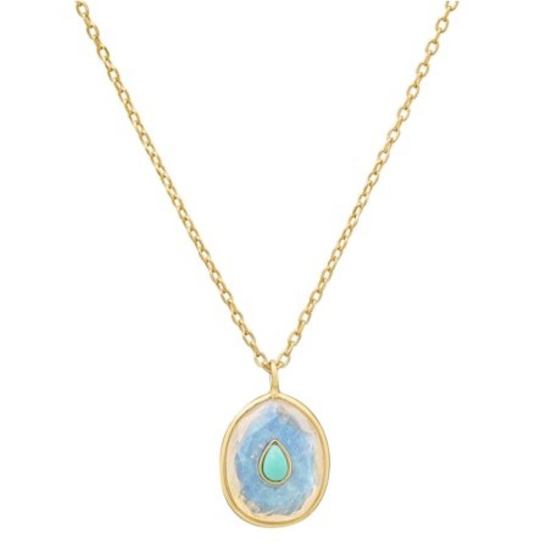 tai pearl opal oval gold pendant necklace