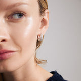 pilgrim focus silver crystal hoop earring'