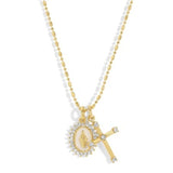 joy dravecky virgin maria gold charm pendant necklace