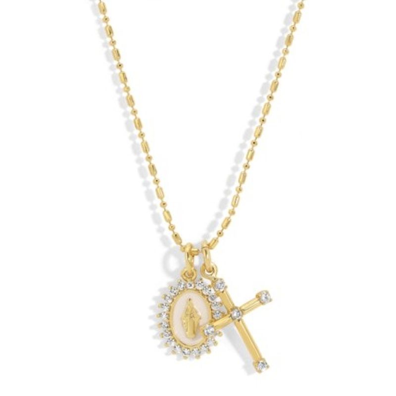 joy dravecky virgin maria gold charm pendant necklace