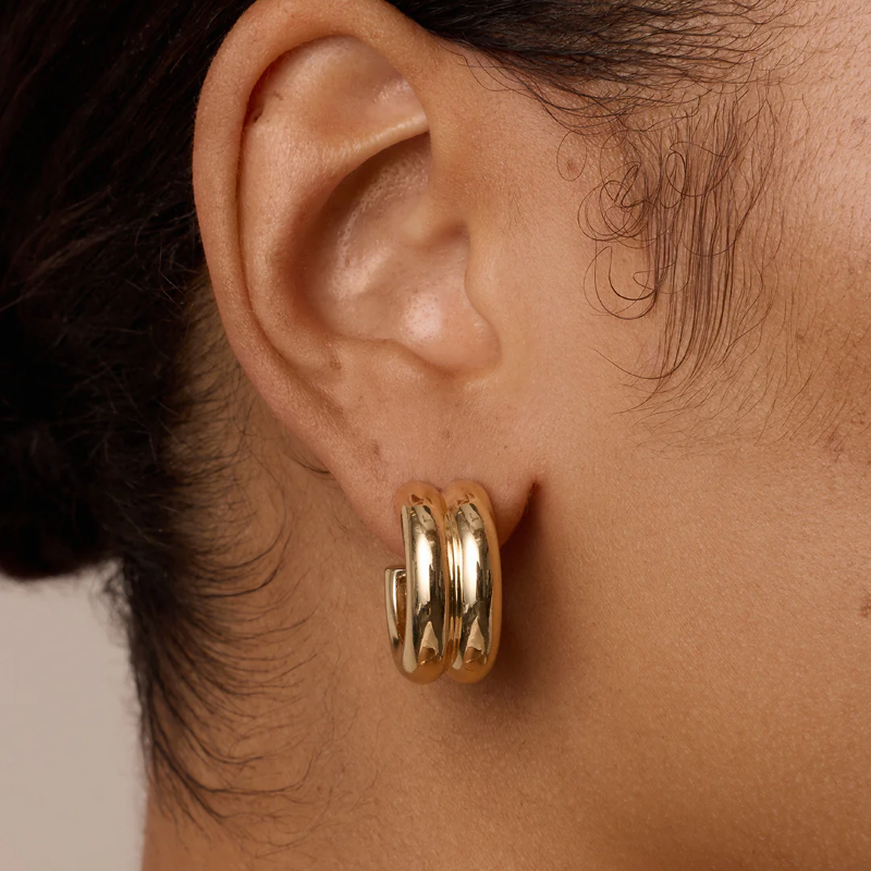 gorjana lou stacked gold hoop earring
