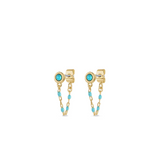 gorjana turquoise capri gold chain huggie