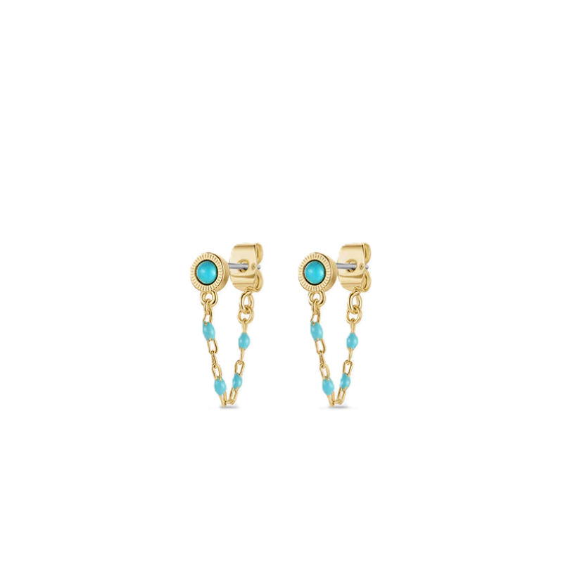 gorjana turquoise capri gold chain huggie
