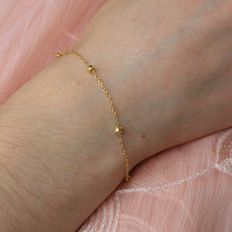 prima plain nugget gold bracelet