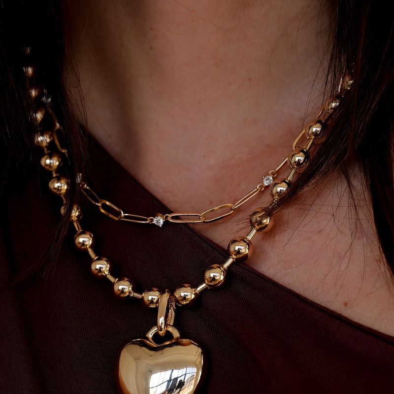 leeada sophie sparkle gold chain necklace