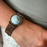 rebel designs crystal edge round leather cuff