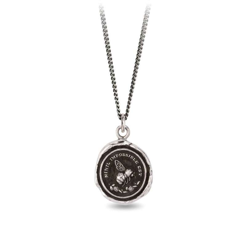 pyrrha silver talisman nothing is impossible necklace