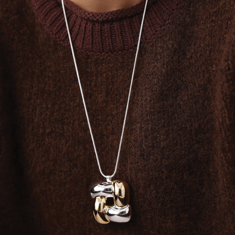 jenny bird woven two tone square pendant necklace
