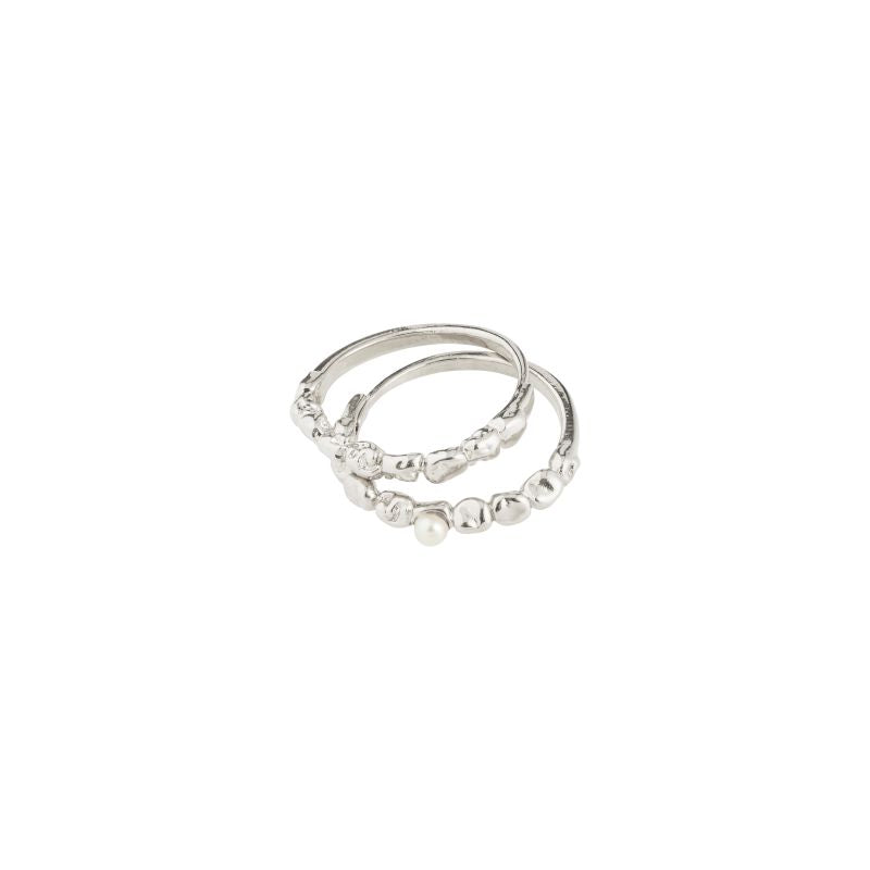 pilgrim shift silver ring set