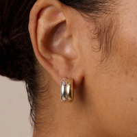 gorjana lou gold silver stacked huggie earring