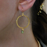machu picchu hammered boho green earring