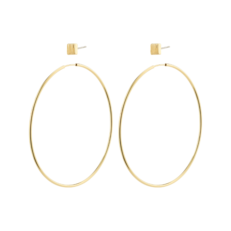 pilgrim care hoop and stud earring set gold