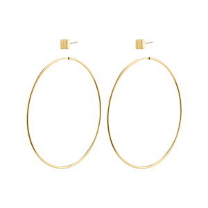 pilgrim care hoop and stud earring set gold