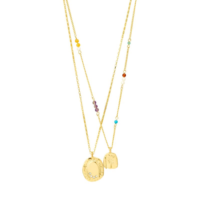 pilgrim here gold pendant necklace