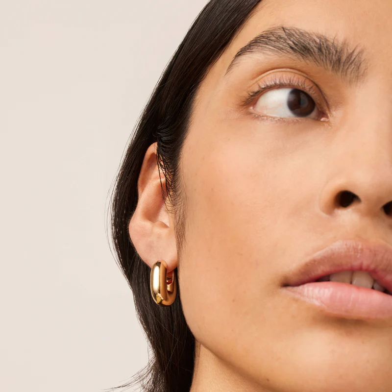 jenny bird puffy u link gold earring