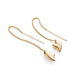 jenny bird puffy heart gold threader earring