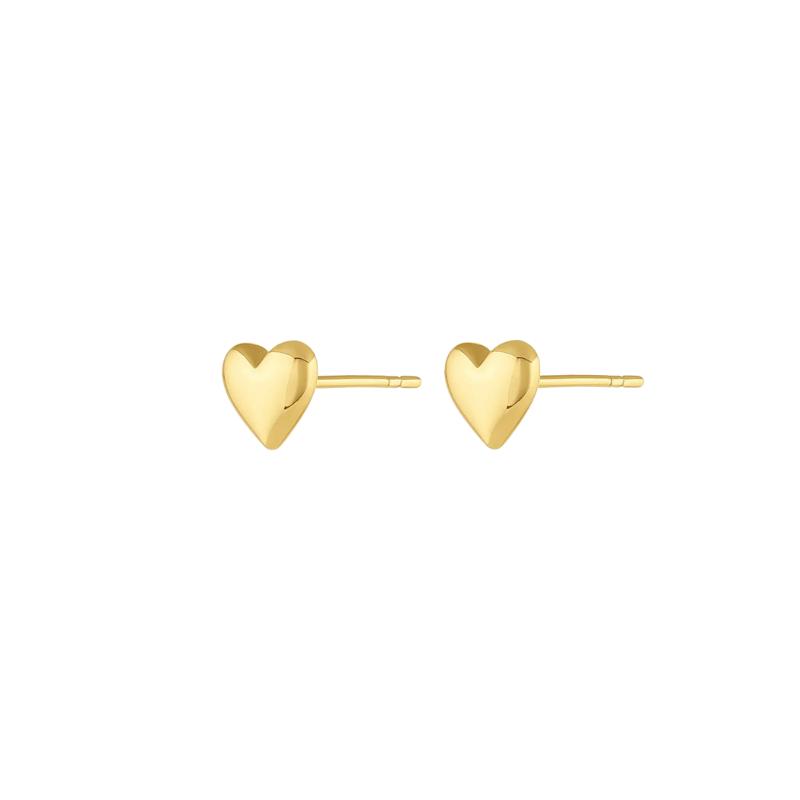 gorjana lou heart stud gold earring