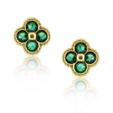 sahira gracie emerald gold stud earring