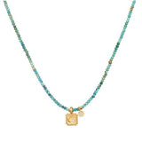 satya turquoise gold celestial charm necklace