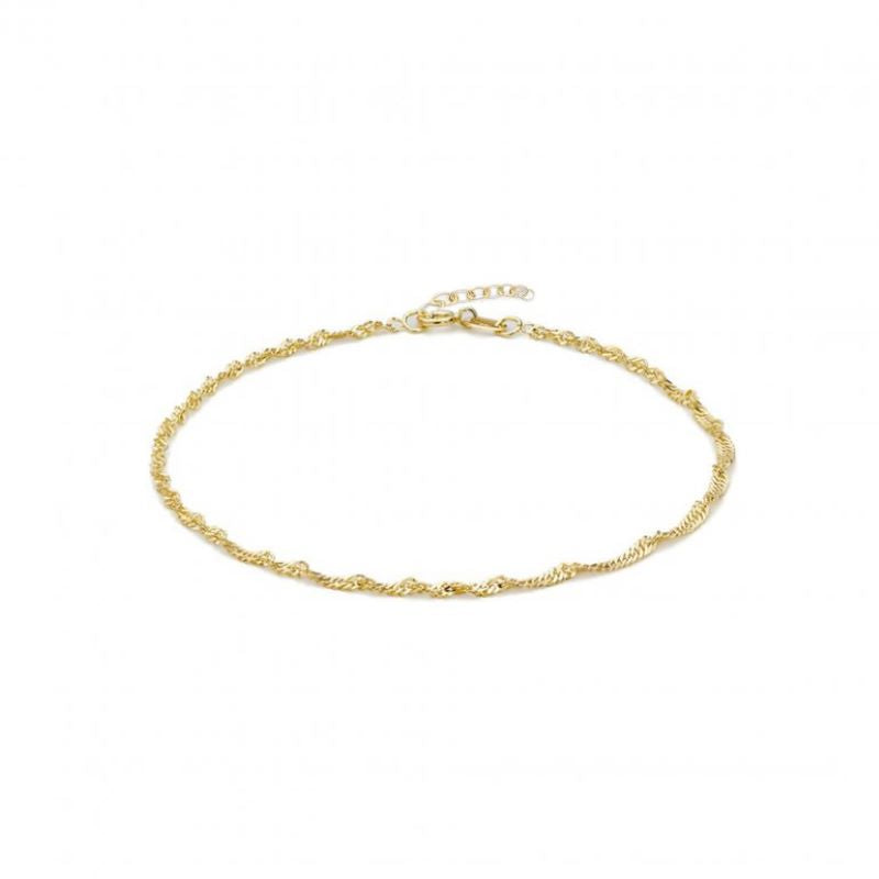 prima gold plated silver singapore chain anklet