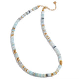 sahira amazonite gold beaded necklace