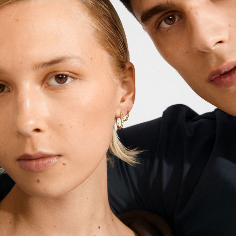 pilgrim sense gold hoop duo earring