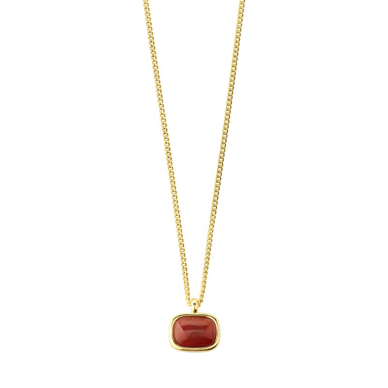 pilgrim now gold red agate pendant necklace