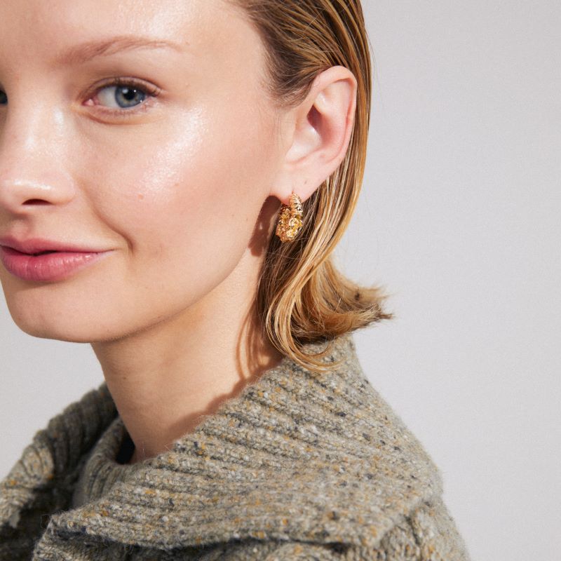 pilgrim act gold hoop earring