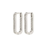 pilgrim phase silver oval hoop earring