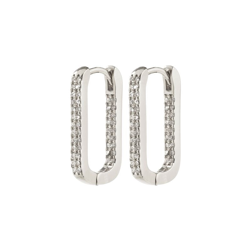 pilgrim phase silver oval hoop earring