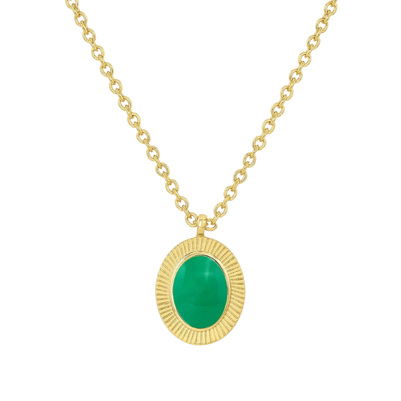 gorjana kelly pendant gold green enamel necklace