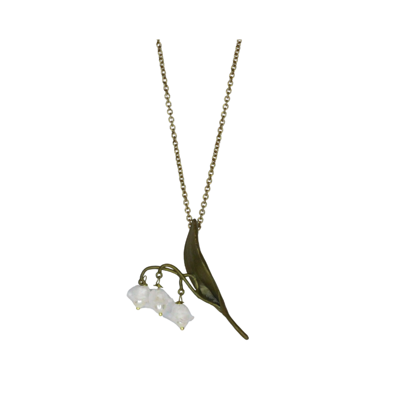 michael michaud lily of the valley white pearl pendant necklace