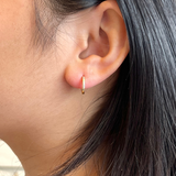 theia 12mm cz gold hoop earring