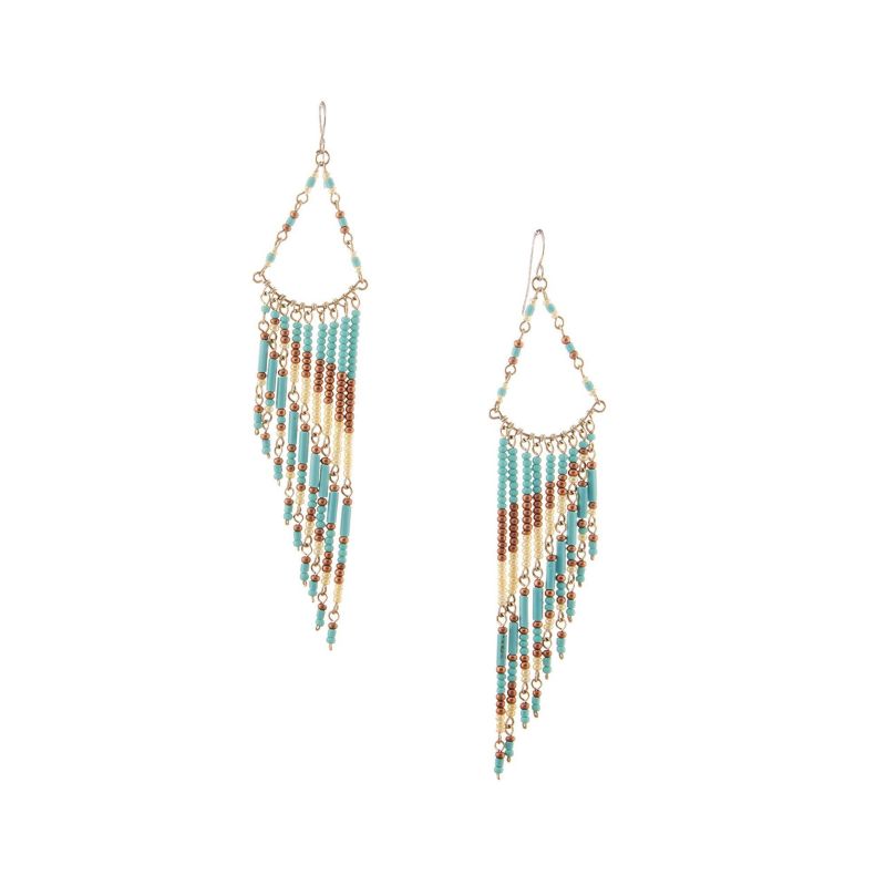 prima tribal festival earrings turquoise bronze