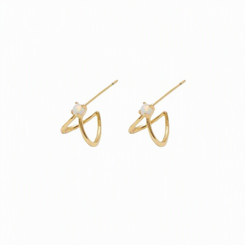 gorjana opalite solitaire double loop earring