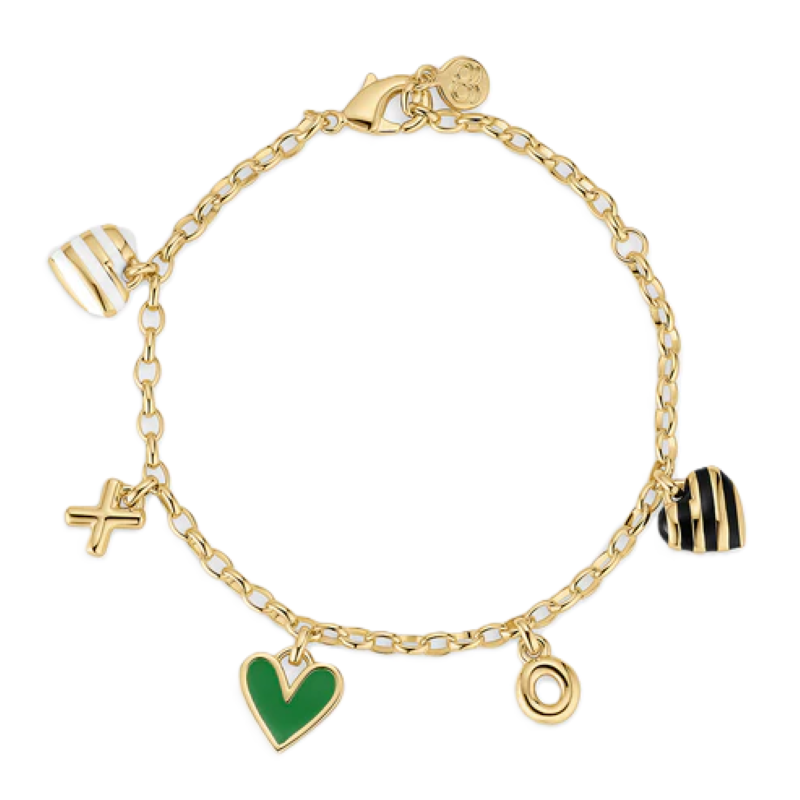 gorjana campbell enamel heart gold charm bracelet