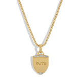 joy dravecky field of faith gold shield necklace