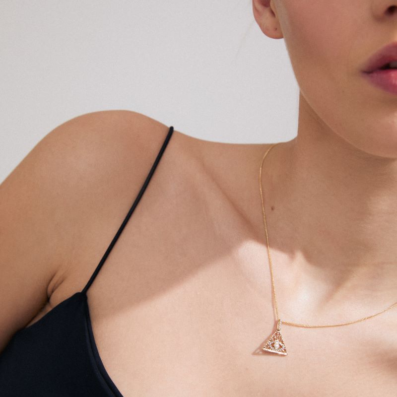 pilgrim focus gold necklace