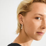 pilgrim shift silver pearl hoop earring